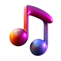 extraordinary modern A single, floating musical note with vibrant colors, authentic png
