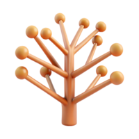 magnificent modern A single, stylized tree with branches made of interconnected lines, genuine png