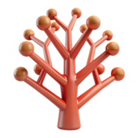 vibrant minimalist A single, stylized tree with branches made of interconnected lines, genuine png