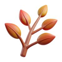 extraordinary creative A single, stylized tree branch with abstract leaves, authentic png