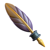 beautiful abstract A single, stylized feather pen with intricate nib, high quality png