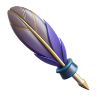 extraordinary rustic A single, stylized feather pen with intricate nib, authentic png