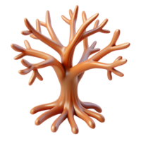 serene vintage A single, stylized root system with intricate branches, high quality png
