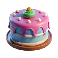 dramatic classic A single, stylized birthday cake with abstract frosting, 4K png