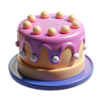 serene minimalist A single, stylized birthday cake with abstract frosting, genuine png