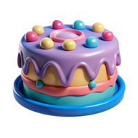 dramatic rustic A single, stylized birthday cake with abstract frosting, authentic png