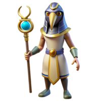 wonderful rustic Thoth, Egyptian god of writing, ibis head authentic png