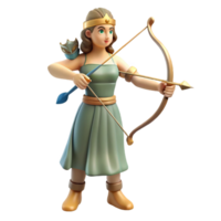 extraordinary rustic Artemis, goddess of the hunt, with a bow and arrow authentic png