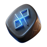 serene minimalist A single, glowing rune stone, inscribed with ancient symbols professional png