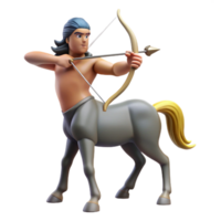 serene abstract A powerful centaur, bow drawn and arrow aimed high quality png