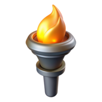 magnifique moderne une seul, brûlant torche, moulage une vacillant lumière professionnel png