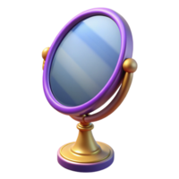 wonderful rustic A single, magic mirror, reflecting a distorted image detailed png