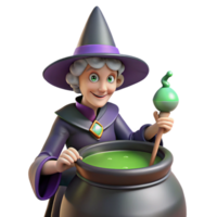 extraordinary rustic A mysterious witch, brewing a potion high resolution png