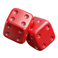 elegant minimalist A pair of red dice showing snake eyes authentic png