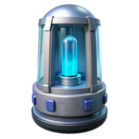 impressive artistic Cryogenic stasis pod with frosted glass and digital display professional png