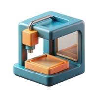 serene modern 3D printer printing a small object exclusive png