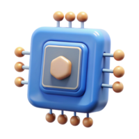 vibrant creative Artificial intelligence chip with neural network professional png