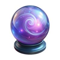 extraordinary abstract Mystical crystal ball, swirling nebula inside high resolution png