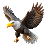 serene minimalist A soaring bald eagle detailed png