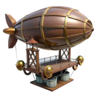 vibrante clássico steampunk dirigível com hélices e uma vendo plataforma genuíno png
