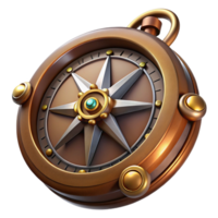 serene vintage Steampunk compass with a rotating needle and intricate markings high quality png