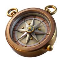 impressive artistic Steampunk compass with a rotating needle and intricate markings professional png