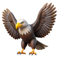wonderful classic A majestic bald eagle with spread wings authentic png