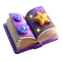 impressive abstract An open book, glowing pages, magical symbols authentic png