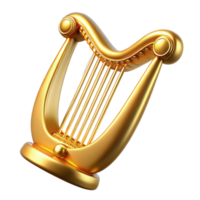 extraordinary modern A harp, golden, with strings original png