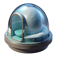 serene traditional Cryogenic sleep pod with frost on the glass original png