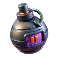 beautiful minimalist Futuristic grenade with digital countdown timer high quality png