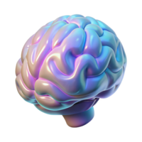 serene modern Holographic projection of a human brain genuine png