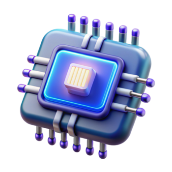 magnífico minimalista cyberpunk dados lasca com brilhando circuitos 4k png