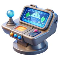 elegant classic Spaceship navigation console with holographic map professional png