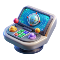 extraordinary abstract Spaceship navigation console with holographic map high resolution png