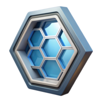 vibrant rustic Spaceship window with hexagonal panels high resolution png