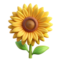 serene rustic Single sunflower facing forward high resolution png
