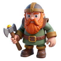 magnificent rustic Dwarf with beard and axe, exclusive png