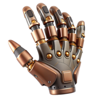 magnificent abstract Steampunk robotic hand with articulated fingers and exposed wiring professional png