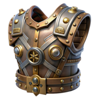 wonderful vintage Steampunk chest armor with intricate engravings and metallic buckles high resolution png