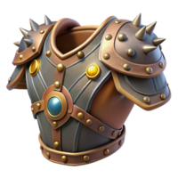 elegant minimalist Steampunk shoulder armor with spikes and intricate gears professional png