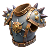 serene modern Steampunk shoulder armor with spikes and intricate gears 4K png