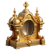 serene rustic Baroque church altar gilded detail, high resolution png