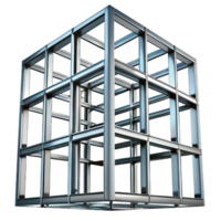 serene minimalist Steel skyscraper frame structural element, genuine png