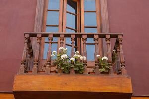 colored nice balcony in lima peru photo