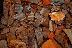 Eroded and Weathered Rock Surface with Deep Crevices photo