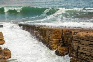 big waves over pacifi ocean in Lima Peru photo