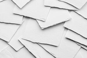 Close-up of many white paper sheets photo