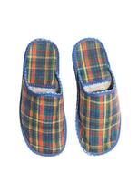 Checked slippers over white 2 photo