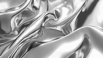 Silver liquid metal texture, abstract waves, white background. 6 photo